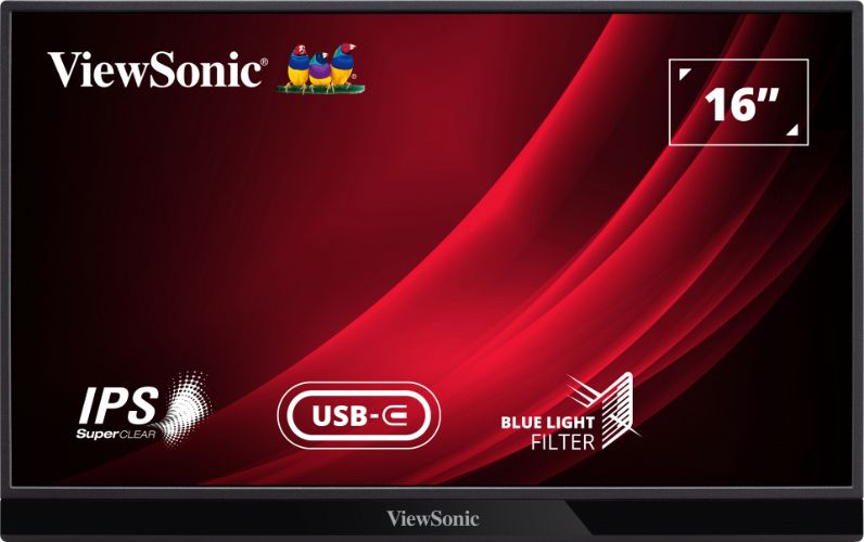ViewSonic VG1655 Portable Monitor 15.6" - Silver - 15.6 Inch by ViewSonic - Refurbished - Very Good condition - US$329.99