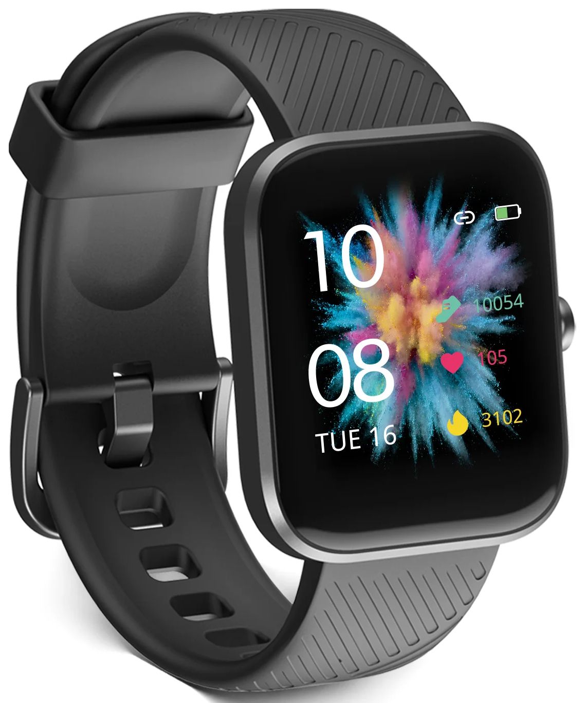 Virmee Tempo VT3 Smartwatch - 33.02mm - Black Aluminum Alloy Case with Black Silicone Silicone by Virmee - Refurbished - Premium condition - CA$33.97