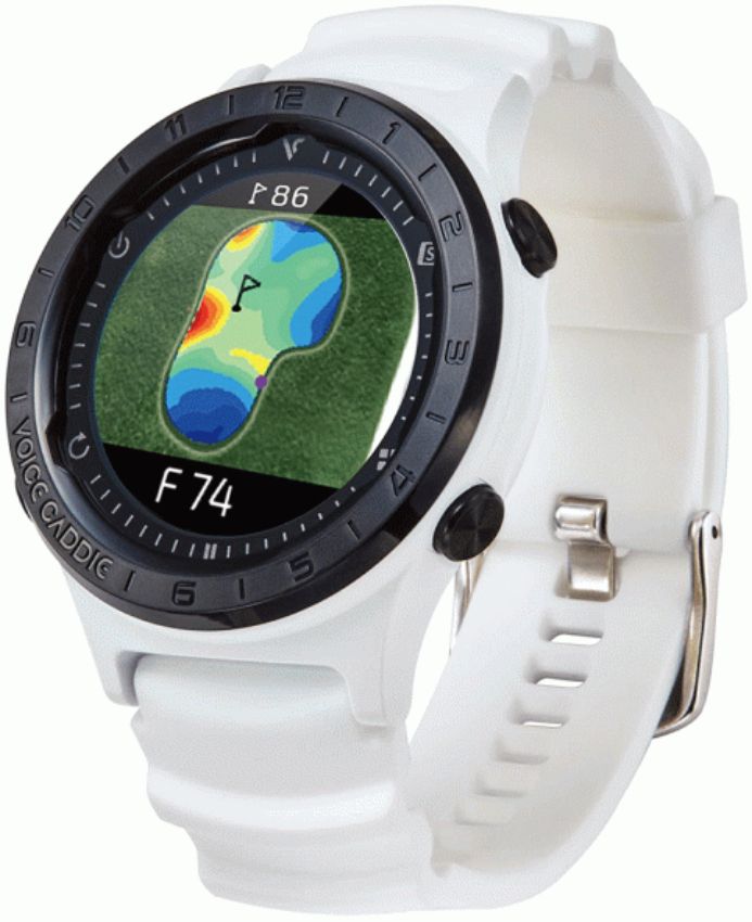 Voice Caddie A2 Golf GPS Watch - 33mm - White Plastic Case with White Silicone Silicone Band by Voice Caddie - Image 2
