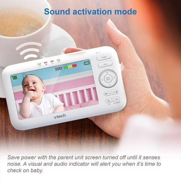 VTech VM5263-2 5” Inch Digital Video Baby Monitor with 2 Pan - White by VTech - Image 3