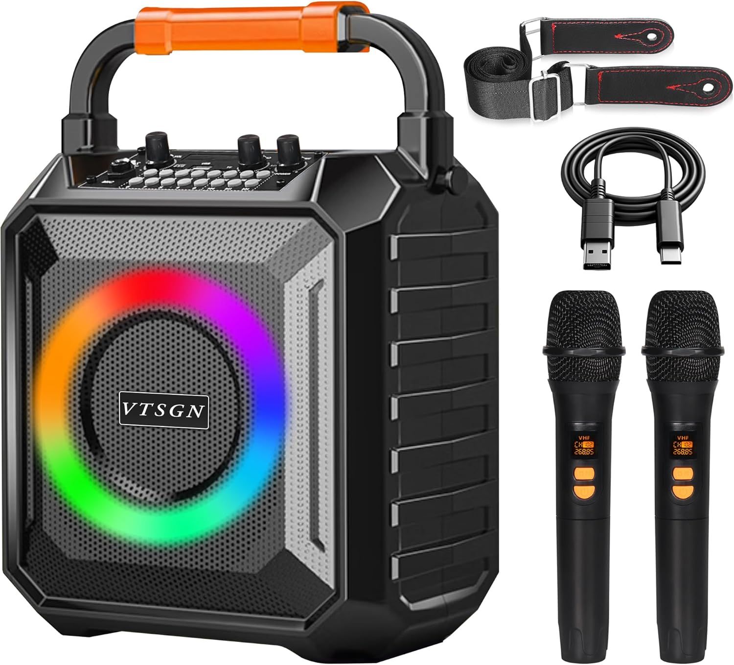 VTSGN Karaoke Machine with Two Wireless Microphones - Black by VTSGN - Refurbished - Very Good condition - US$65.87
