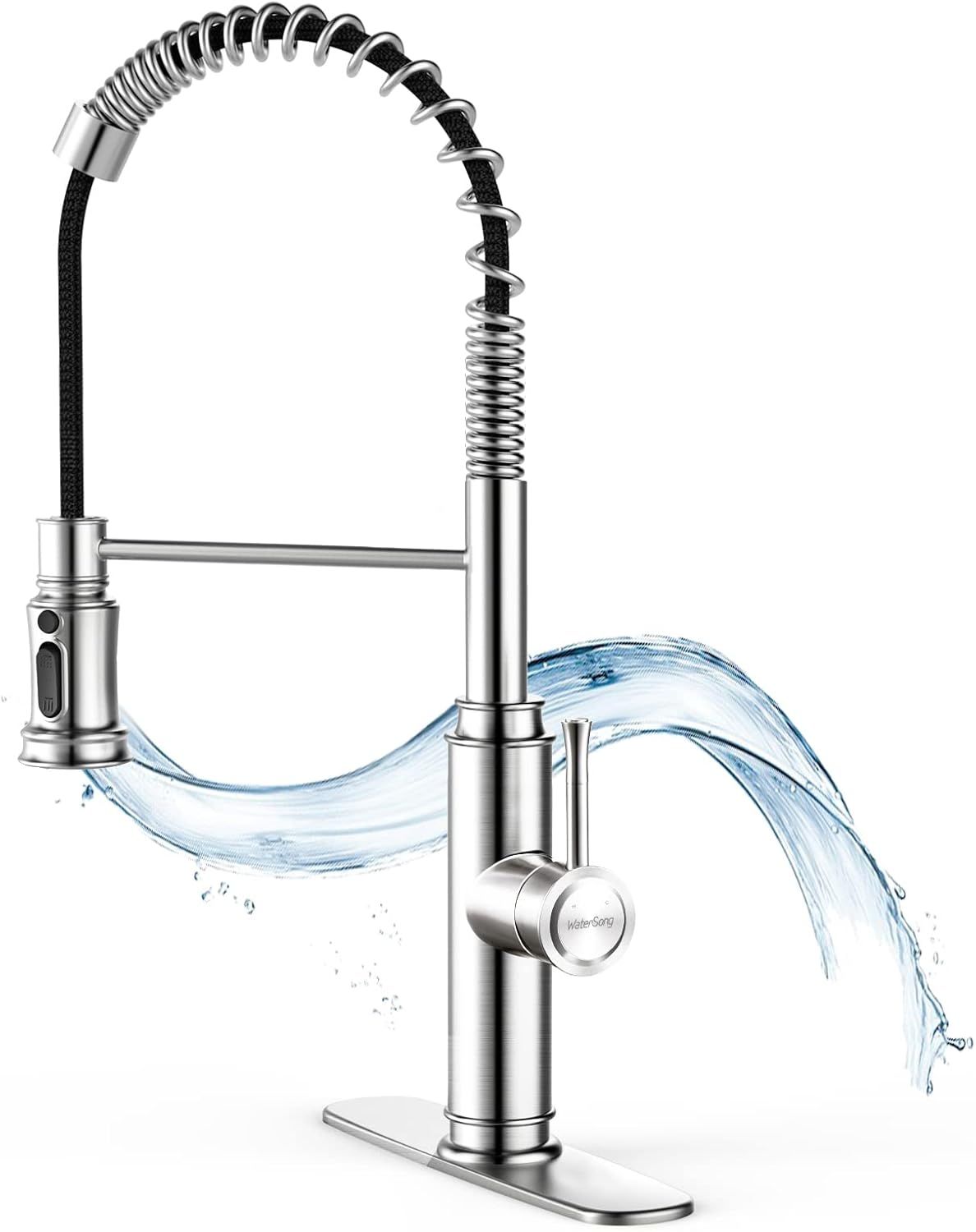 WaterSong Kitchen Sink Pull-Down Faucet WS062100BN - Stainless Steel by WaterSong - Refurbished - Very Good condition - US$49.09