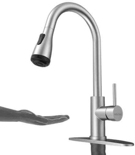 WaterSong Touchless Kitchen Faucet for Sink with Smart Sensor - Brushed Nickel by WaterSong - Refurbished - Very Good condition - US$95.16