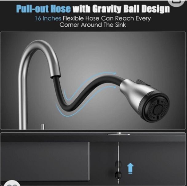 WaterSong Touchless Kitchen Faucet for Sink with Smart Sensor - Brushed Nickel by WaterSong - Image 2
