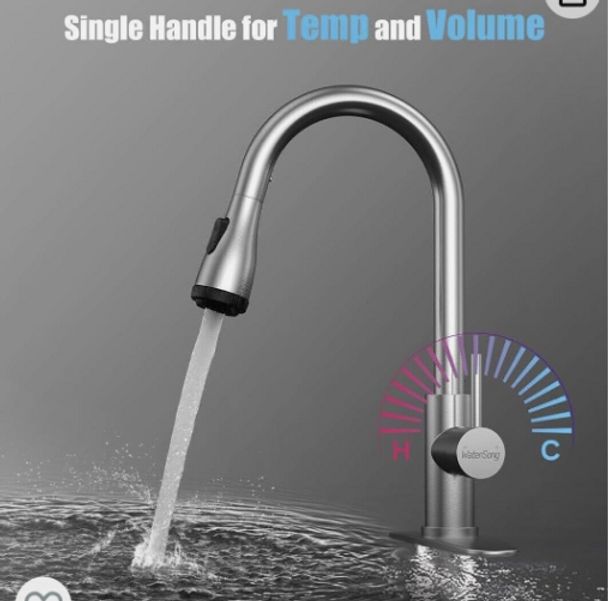 WaterSong Touchless Kitchen Faucet for Sink with Smart Sensor - Brushed Nickel by WaterSong - Image 3
