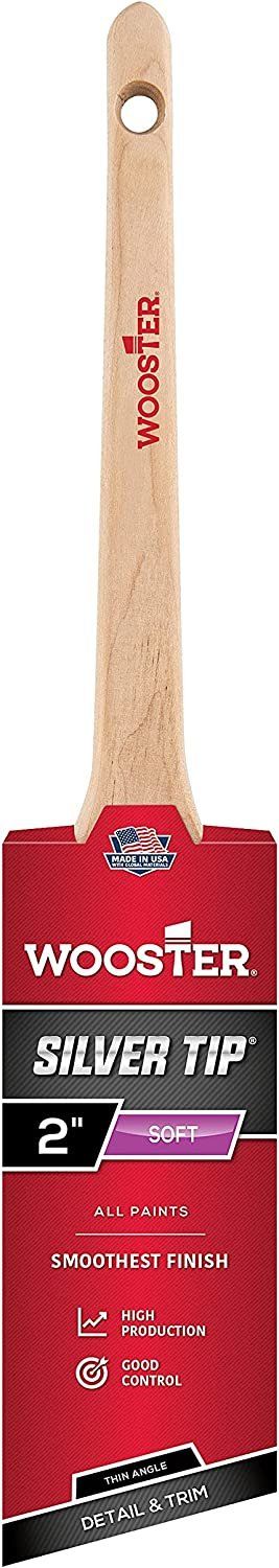Wooster Brush 5224-2 Silver Tip Thin Angle Sash Paint Brush 2-Inch - Brown by Wooster Brush - Refurbished - Premium condition - US$15.07