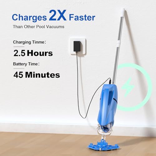 Yousky SCYCJ001 Pool Vacuum for Above Ground Pool: Cordless Handheld Pool Vacuum - Ocean Blue by Yousky - Image 2