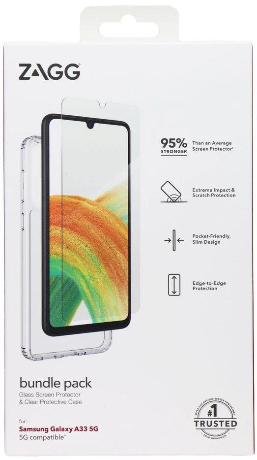 Zagg Bundle Pack Glass Screen Protector & Protective Phone Case for Samsung Galaxy A33 5G - Clear by Zagg - Image 2