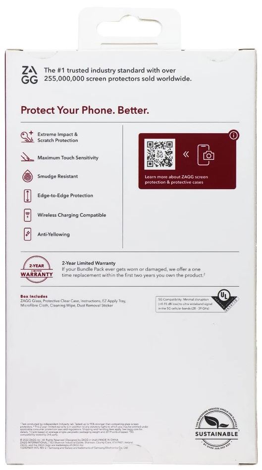 Zagg Bundle Pack Glass Screen Protector & Protective Phone Case for Samsung Galaxy A33 5G - Clear by Zagg - Image 3