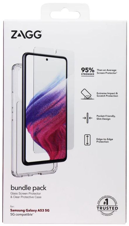 Zagg Bundle Pack Glass Screen Protector & Protective Phone Case for Samsung Galaxy A53 5G - Clear by Zagg - Image 2