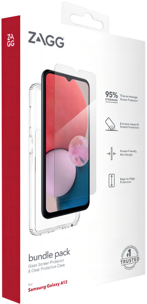 ZAGG Bundle Pack Glass Scren Protector & Protective Phone Case for Samsung Galaxy A13 - Clear by ZAGG - Image 3