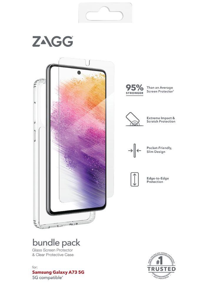 ZAGG Bundle Pack Glass Scren Protector & Protective Phone Case for Samsung Galaxy A73 5G - Clear by ZAGG - Image 2