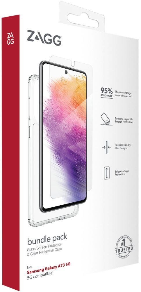 ZAGG Bundle Pack Glass Scren Protector & Protective Phone Case for Samsung Galaxy A73 5G - Clear by ZAGG - Image 3