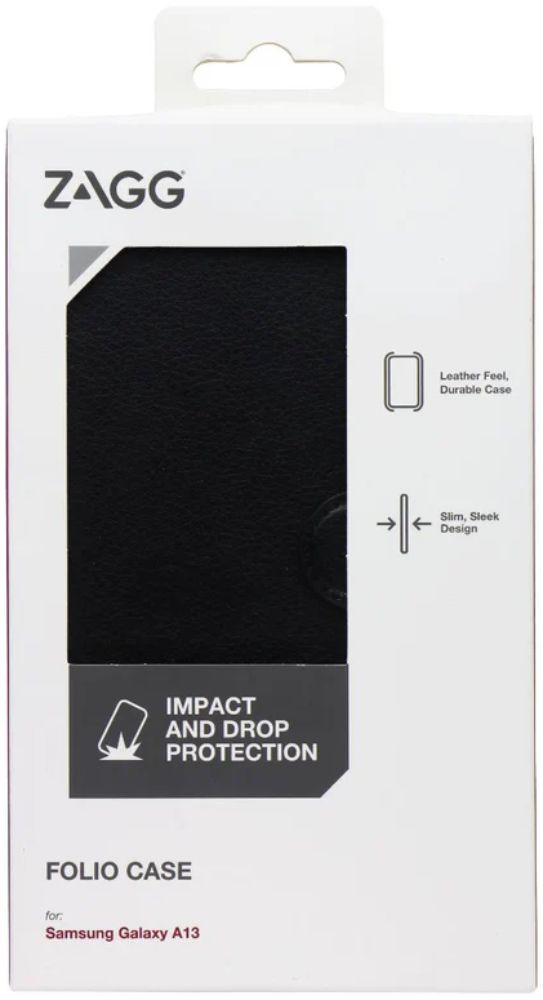 ZAGG Folio Phone Case for Samsung Galaxy A13 - Black by ZAGG - Refurbished - Brand New condition - US$10.08