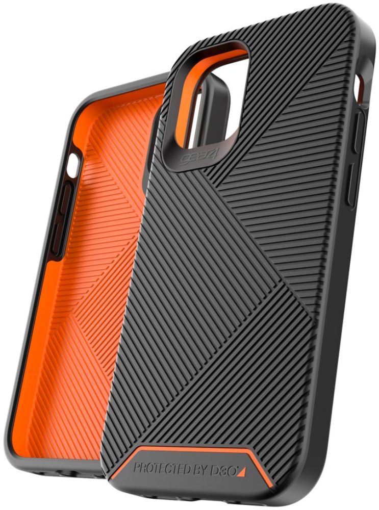 ZAGG Gear4 Battersea Series Phone Case for Apple iPhone 12 mini - Black/Orange by ZAGG - Refurbished - Brand New condition - US$8.78