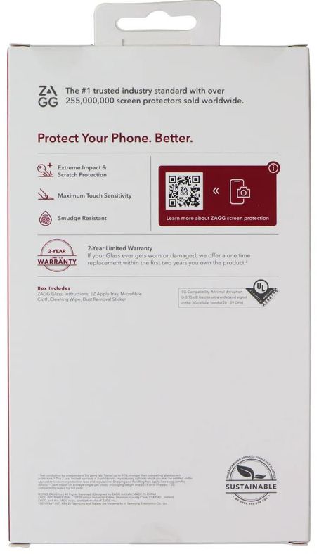 Zagg Glass Screen Protector for Samsung Galaxy A33 5G - Clear by Zagg - Refurbished - Brand New condition - Image 3