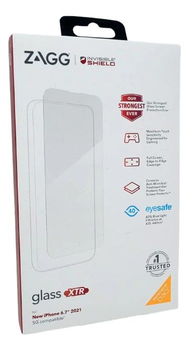 Zagg Invisible Shield Elite VisionGuard+ D30 Antimicrobial Screen Protector for iPhone 13 Pro Max - Clear by Zagg - Refurbished - Brand New condition - US$66.49