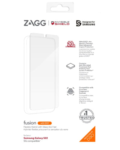Zagg InvisibleShield Fusion with D3O Screen Protector for Galaxy S22 - Clear by Zagg - Refurbished - Very Good condition - Image 3