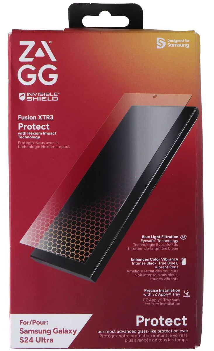 Zagg Invisible Shield Fusion XTR3 Screen Protector for Samsung Galaxy S24 Ultra - Clear by Zagg - Refurbished - Brand New condition - US$26.93