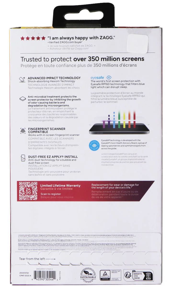 Zagg Invisible Shield Fusion XTR3 Screen Protector for Samsung Galaxy S24 Ultra - Clear by Zagg - Refurbished - Brand New condition - Image 2