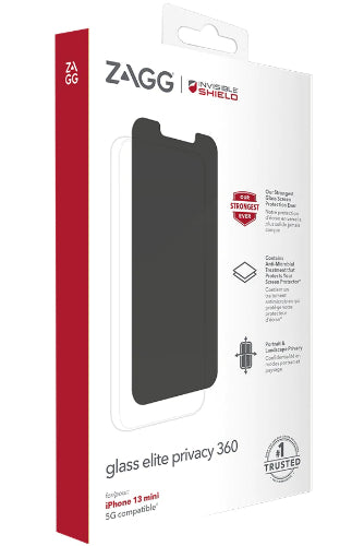 Zagg InvisibleShield Glass Elite Privacy 360 Screen Protector for Apple iPhone 13 mini - Privacy by Zagg - Refurbished - Brand New condition - Image 2