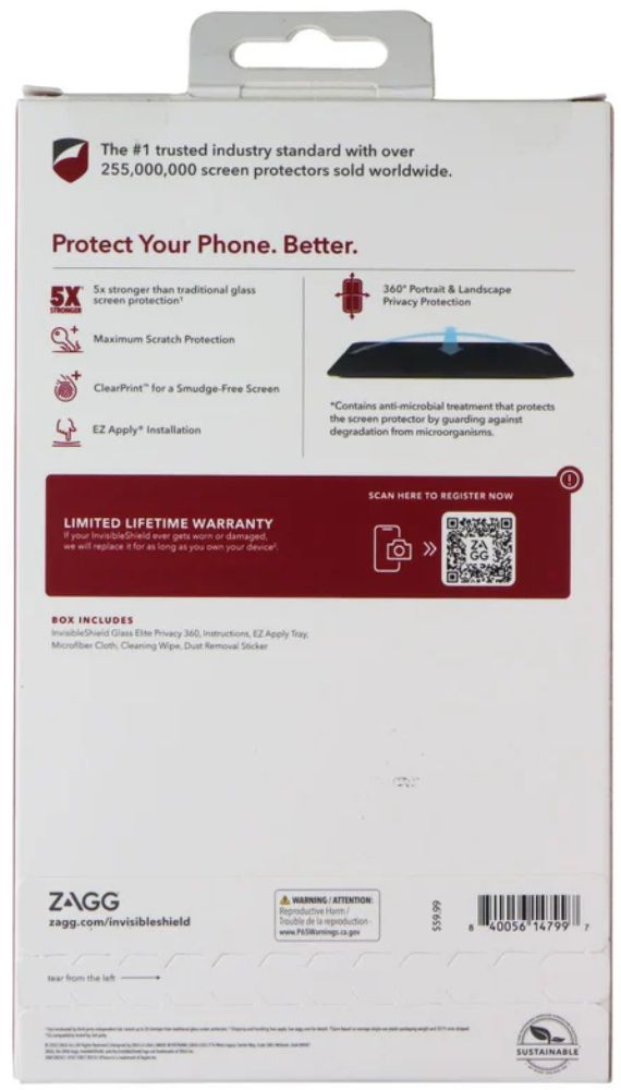ZAGG Invisible Shield Glass Elite Privacy 360 Screen Protector for iPhone 14 Plus - Privacy - Brand New by ZAGG - Image 11
