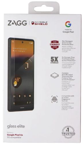Zagg InvisibleShield Glass Elite Screen Protector for Google Pixel 6a - Clear by Zagg - Refurbished - Brand New condition - US$13.93