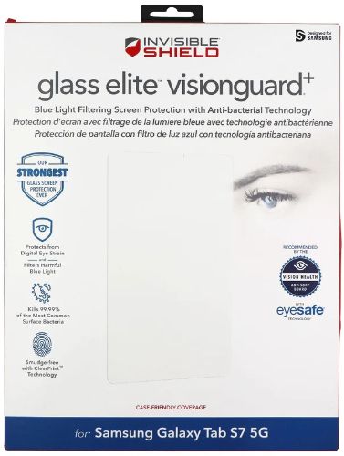 Zagg InvisibleShield Glass Elite VisionGuard+ Screen Protector for Galaxy Tab S7 - Clear by Zagg - Refurbished - Brand New condition - US$8.78