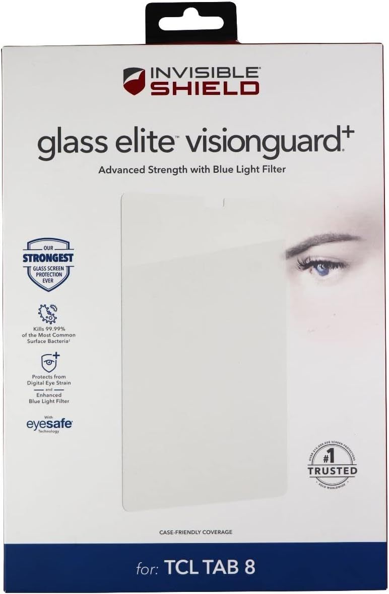 Zagg InvisibleShield Glass Elite VisionGuard+ Screen Protector for TCL Tab 8 - Clear by Zagg - Refurbished - Brand New condition - US$8.78