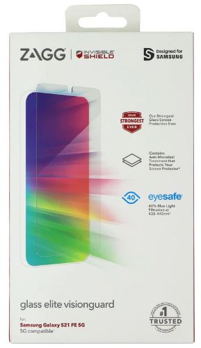 Zagg InvisibleShield Glass Elite Visionguard Screen for Galaxy S21 FE (5G) - Clear by Zagg - Refurbished - Brand New condition - US$14.42