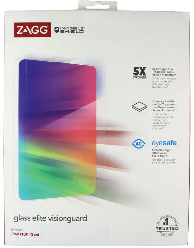 Zagg InvisibleShield Glass Elite Visionguard Screen Protector for iPad 10 (2022) 10.9" - Clear by Zagg - Refurbished - Good condition - US$50.98
