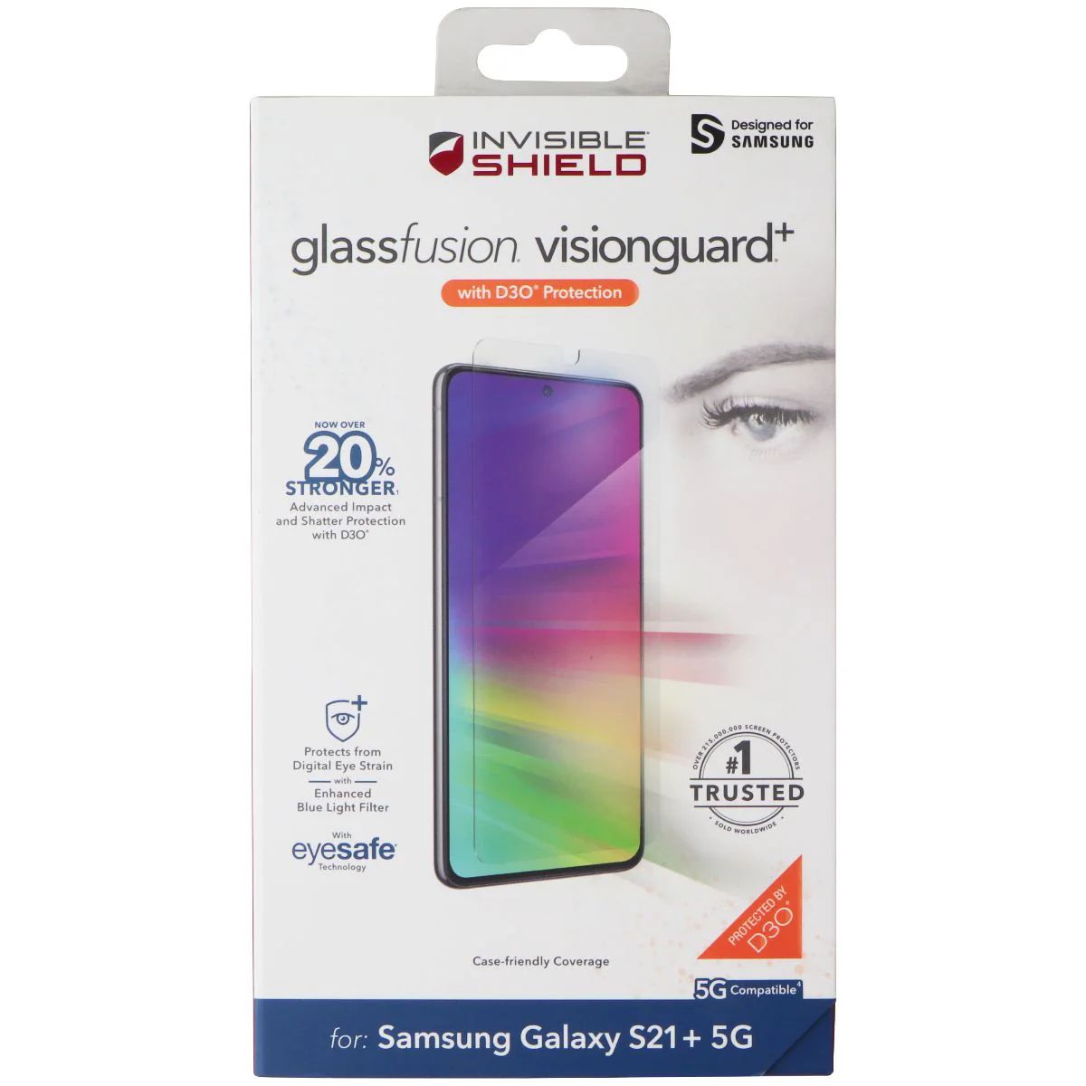 ZAGG InvisibleShield (GlassFusion VisionGuard+) Screen for Galaxy S21+ (Plus) 5G - Clear by Zagg - Refurbished - Brand New condition - US$8.78