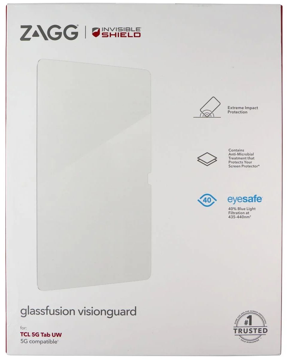 Zagg InvisibleShield Glassfusion Visionguard Screen Protector for TCL 5G Tab UW - Clear by Zagg - Refurbished - Brand New condition - US$8.78