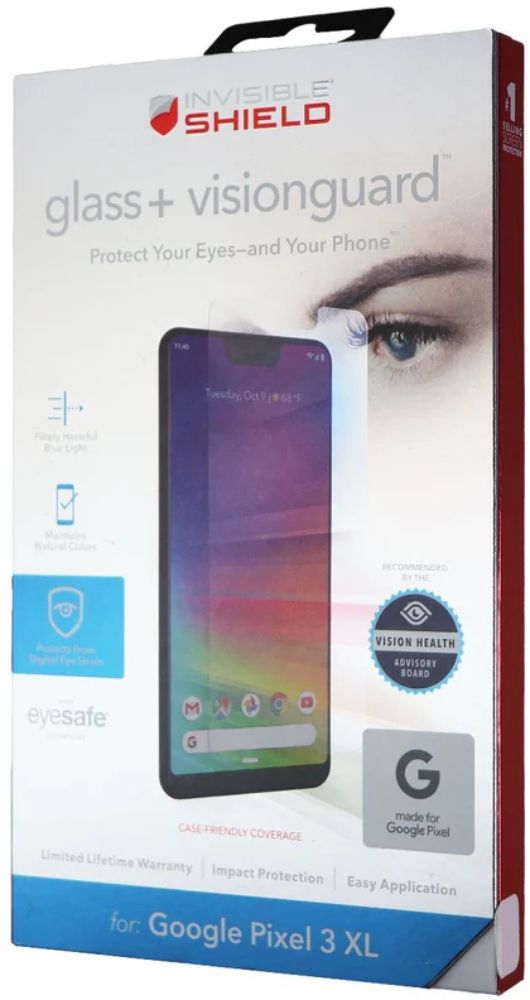 ZAGG Invisible Shield Glass+ VisionGuard Screen Protector for Google Pixel 3 XL - Clear by ZAGG - Refurbished - Brand New condition - US$13.93