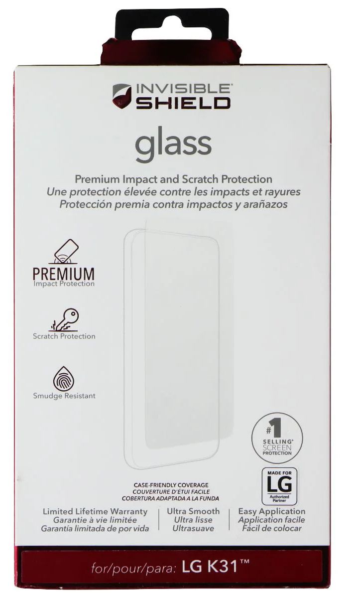 Zagg Invisible Shield Glass Screen Protector for LG K31 - Clear by Zagg - Refurbished - Brand New condition - US$8.78