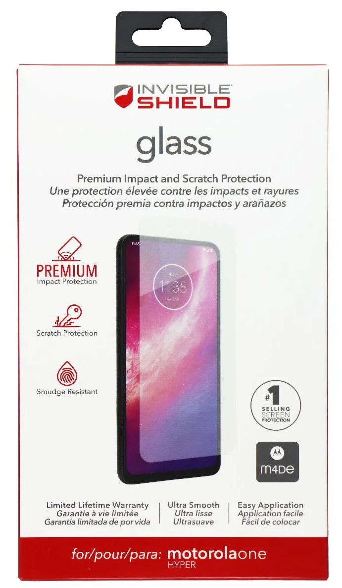 Zagg Invisible Shield Glass Screen Protector for Motorola One Hyper - Clear by Zagg - Refurbished - Brand New condition - US$8.78
