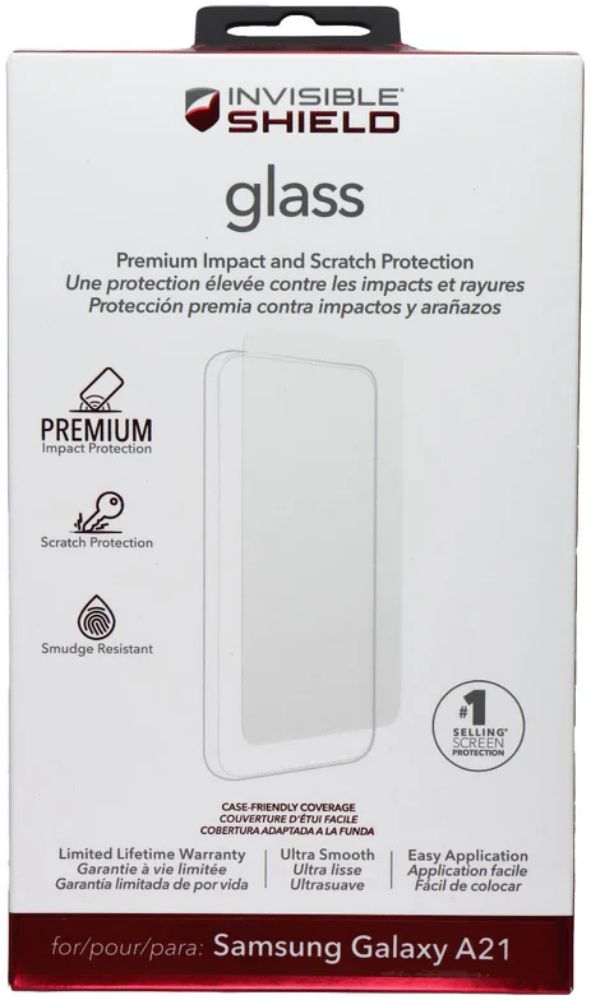 ZAGG InvisibleShield Glass Screen Protector for Samsung Galaxy A21 - Clear by ZAGG - Refurbished - Brand New condition - US$8.78