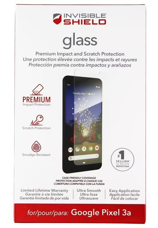 ZAGG Invisible Shield Glass Series Tempered Glass for Google Pixel 3a - Clear by ZAGG - Refurbished - Brand New condition - US$8.73