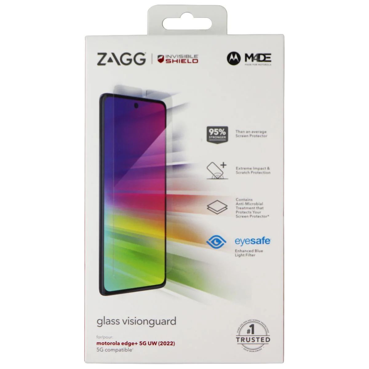 ZAGG InvisibleShield Glass Visionguard Screen for Motorola Edge+ 5G UW (2022) - Clear by Zagg - Refurbished - Brand New condition - US$13.93
