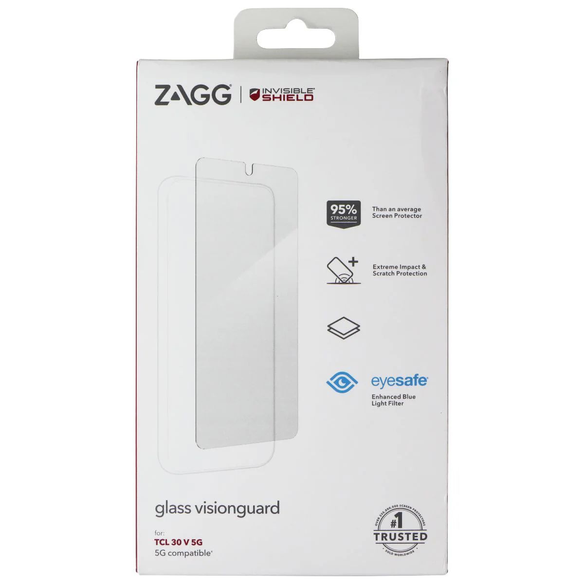 ZAGG Invisible Shield (Glass Visionguard) Screen for TCL 30 V 5G - Clear by Zagg - Refurbished - Brand New condition - US$13.93