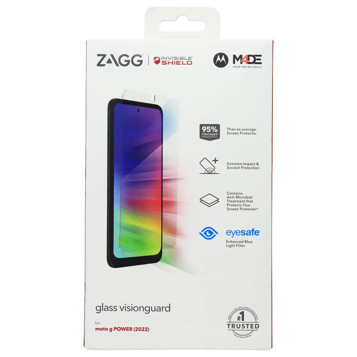 ZAGG InvisibleShield Glass Visionguard Screen Protector for Moto G Power (2022) - Clear by Zagg - Refurbished - Brand New condition - US$8.78