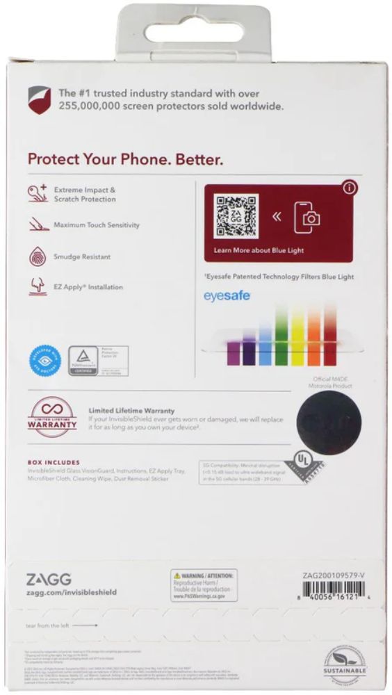 ZAGG InvisibleShield Glass VisionGuard Screen Protector for Motorola Moto G Stylus 5G (2022) - Clear by ZAGG - Refurbished - Brand New condition - Image 2
