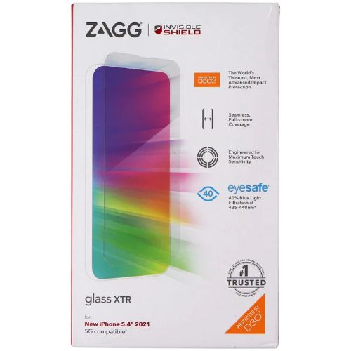Zagg InvisibleShield Glass XTR Screen Protector for iPhone 13 Mini - Clear by Zagg InvisibleShield - Refurbished - Brand New condition - US$40.94