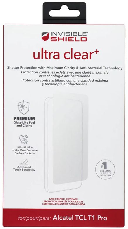 Zagg InvisibleShield Ultra Clear+ Screen Protector for Alcatel TCL T1 Pro - Clear by Zagg - Refurbished - Brand New condition - US$8.78