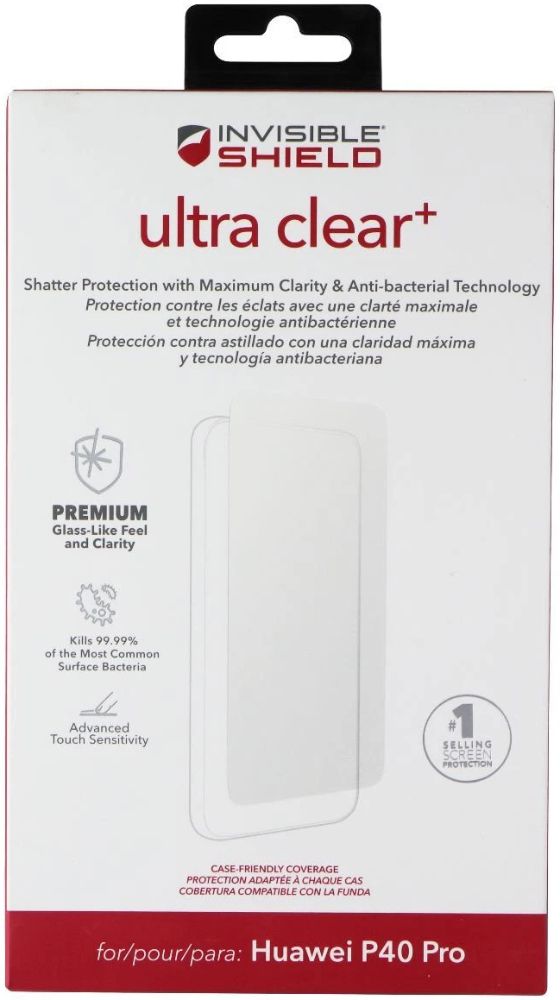 ZAGG InvisibleShield Ultra Clear+ Screen Protector for Huawei P40 Pro - Clear by ZAGG - Refurbished - Brand New condition - US$8.78