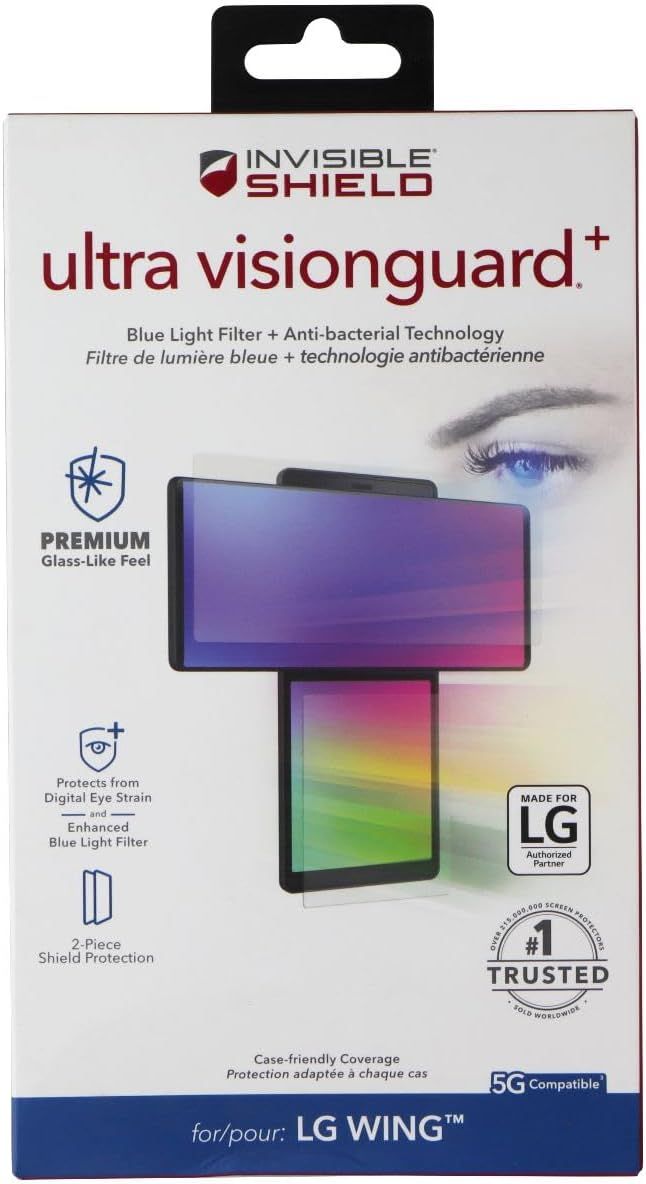 Zagg InvisibleShield Ultra VisionGuard+ Screen Protector for LG Wing - Clear by Zagg - Refurbished - Brand New condition - US$13.93