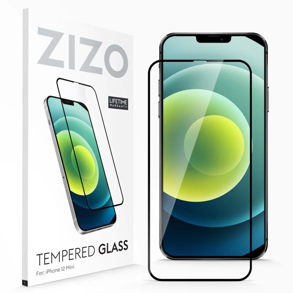 ZIZO Tempered Glass Screen Protector for Apple iPhone 12 mini - Black - Brand New by ZIZO - Refurbished - Brand New condition - US$10.43