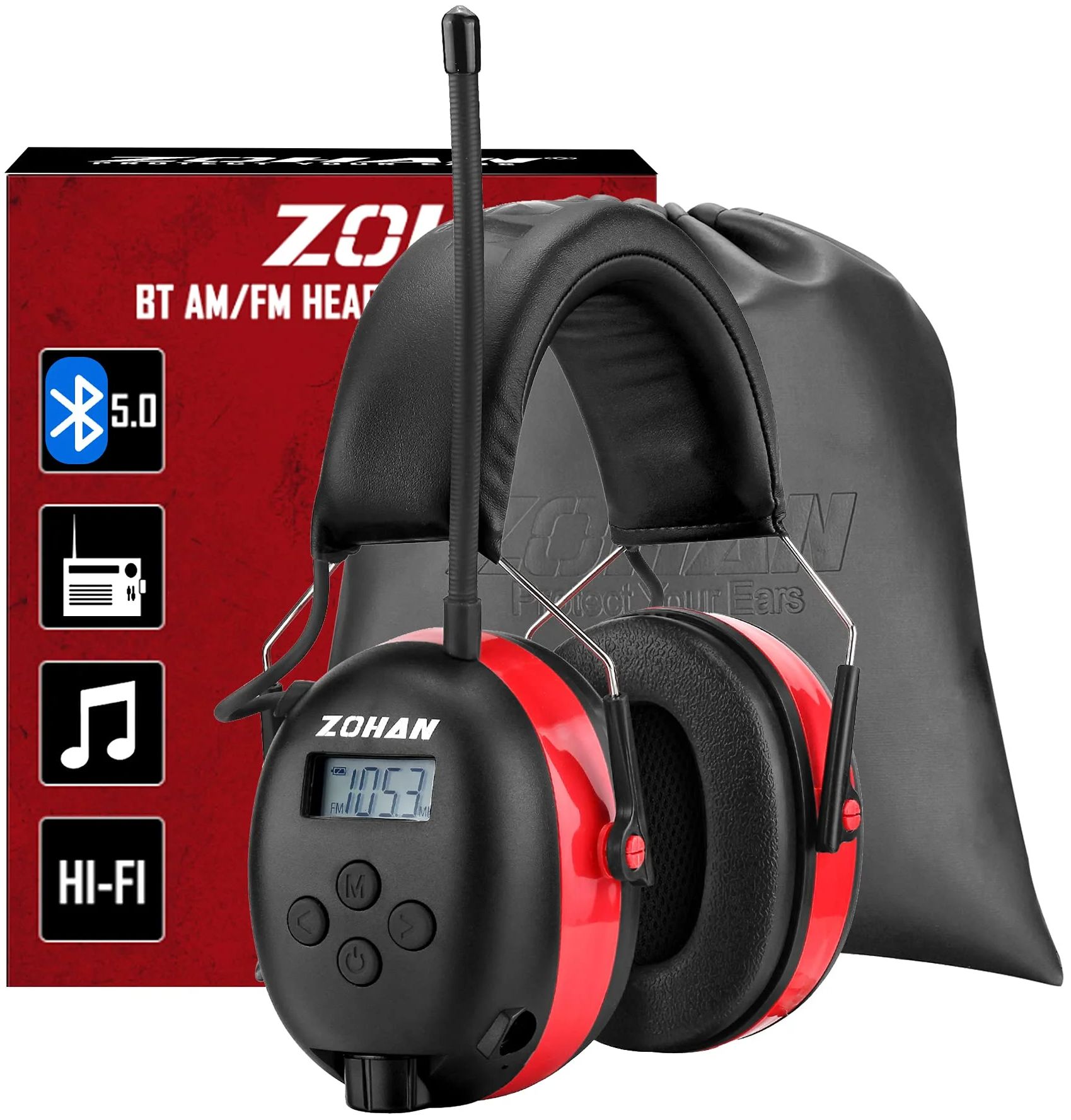 Refurbished ZOHAN EM033 Bluetooth 5.0 AM FM Radio Headphones with ...