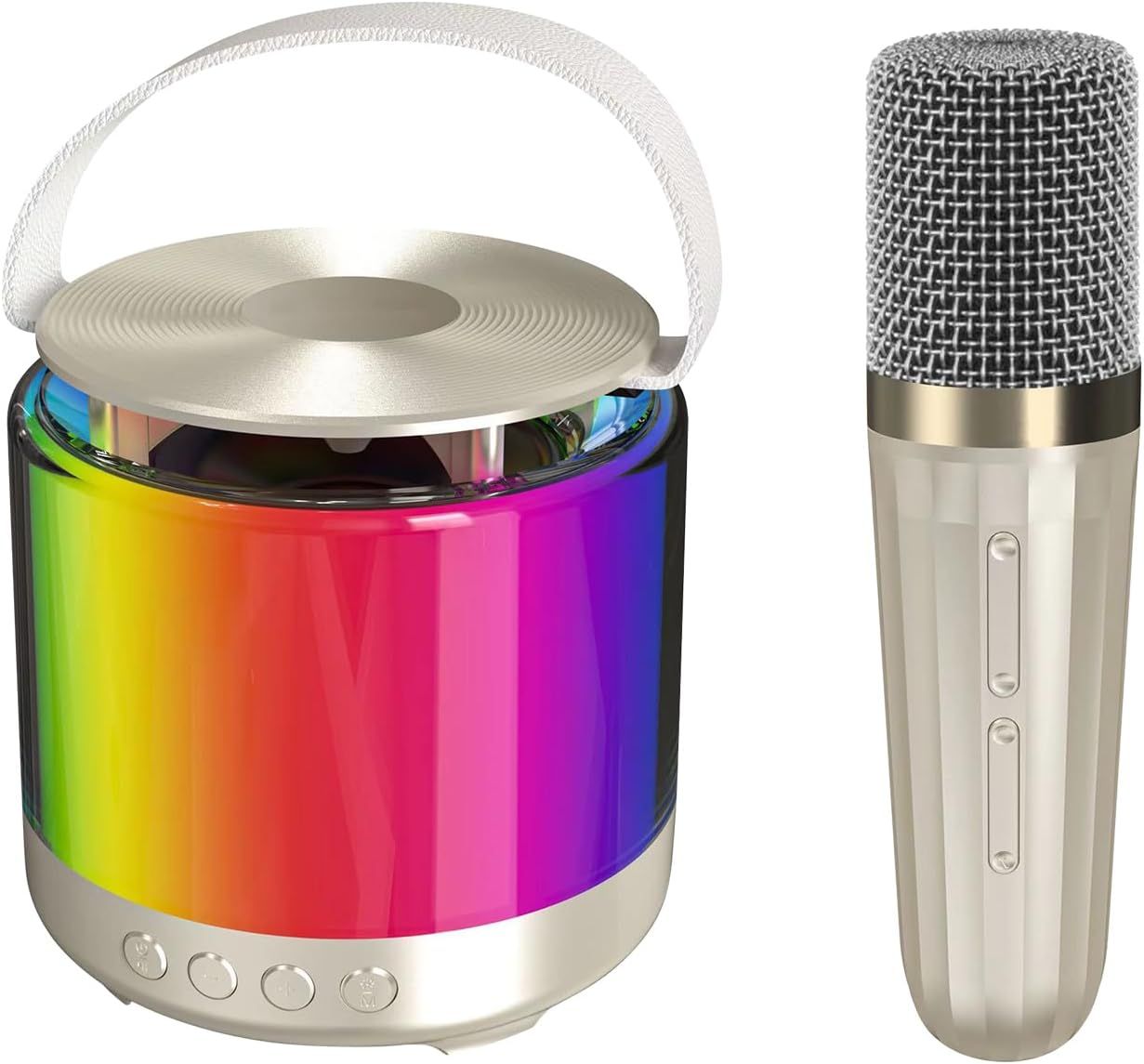 ZZA Kids Mini Karaoke Machine Portable Bluetooth Speaker with 2 Wireless Mics K3 - Silver by ZZA - Refurbished - Very Good condition - US$35.42